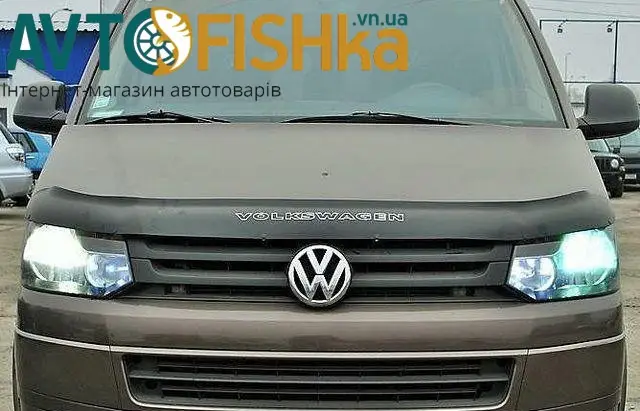 Дефлектор капота на Volkswagen T5+ 2010-2015. Мухобійка на Volkswagen Transporter T5+