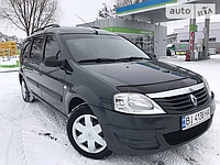 Дефлектор капота на Renault Logan I седан/универсал 2004-2013 евро крепеж . Мухобойка на Renault Logan