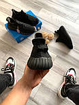 Чоловічі кросівки Adidas Yeezy Boost 350 весна-осінь-літо повсякденні легкі чорні. Фото наживо, фото 8