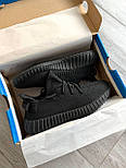 Чоловічі кросівки Adidas Yeezy Boost 350 весна-осінь-літо повсякденні легкі чорні. Фото наживо, фото 2