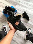 Чоловічі кросівки Adidas Yeezy Boost 350 весна-осінь-літо повсякденні легкі чорні. Фото наживо, фото 5