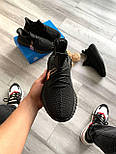 Чоловічі кросівки Adidas Yeezy Boost 350 весна-осінь-літо повсякденні легкі чорні. Фото наживо, фото 6
