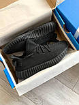 Чоловічі кросівки Adidas Yeezy Boost 350 весна-осінь-літо повсякденні легкі чорні. Фото наживо, фото 3