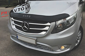Дефлектор капота на Mercedes Vito III (W447) 2014-2022. Мухобійка на Mercedes Vito