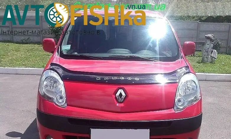 Дефлектор капота на Renault Kangoo 2008-2013. Мухобійка на Renault Kangoo