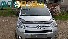 Дефлектор капота на Citroen Berlingo 2008-2018. Мухобійка на Citroen Berlingo