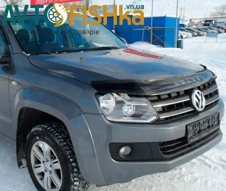 Дефлектор капота на Volkswagen Amarok 2010-2022. Мухобійка на Volkswagen Amarok
