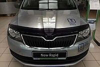 Дефлектор капота на Skoda Rapid (Rapid Spaceback) седан/универсал 2012-2020. Мухобойка на Skoda