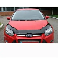 Дефлектор капота на Ford Focus III 2011-2015 евро крепеж ANV. Мухобойка Форд Фокус 3