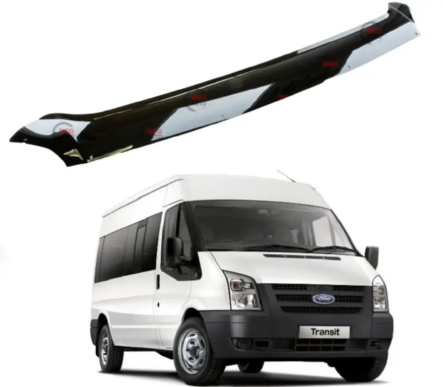 Дефлектор капота на Ford Transit 2006-2014 євро кріплення. Мухобійка на Ford Transit