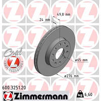 Тормозной диск ZIMMERMANN 600.3251.20