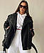 Женская куртка из экокожи, S, M, черный, бежевый, фото 3