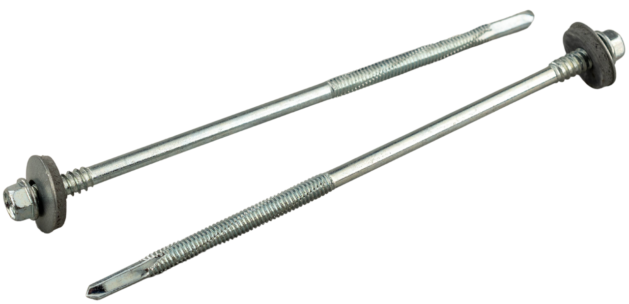 Саморіз 5,5/6,3х185 для кріплення сендвіч-панелей до металу оцинкований Etanco (100 шт/уп), фото 1