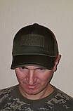 Кепка -бейсболка тактична, олива зелена, бавовняна, з липучкою під шеврон і регулюванням розміру, фото 7
