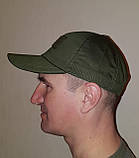 Кепка -бейсболка тактична, олива зелена, бавовняна, з липучкою під шеврон і регулюванням розміру, фото 6