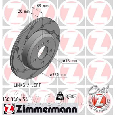 Тормозной диск ZIMMERMANN 150.3484.54