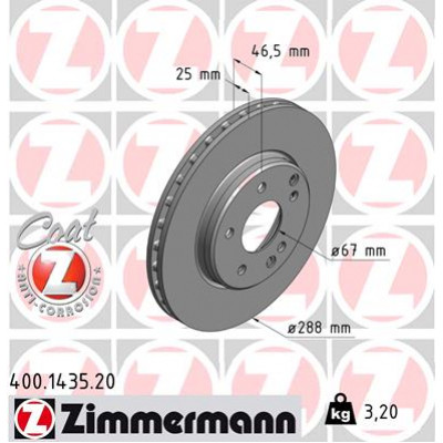 Тормозной диск ZIMMERMANN 400.1435.20