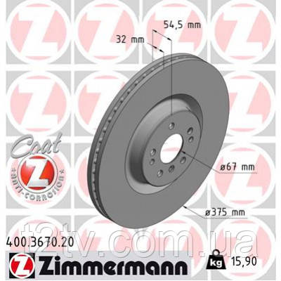 Тормозной диск ZIMMERMANN 400.3670.20