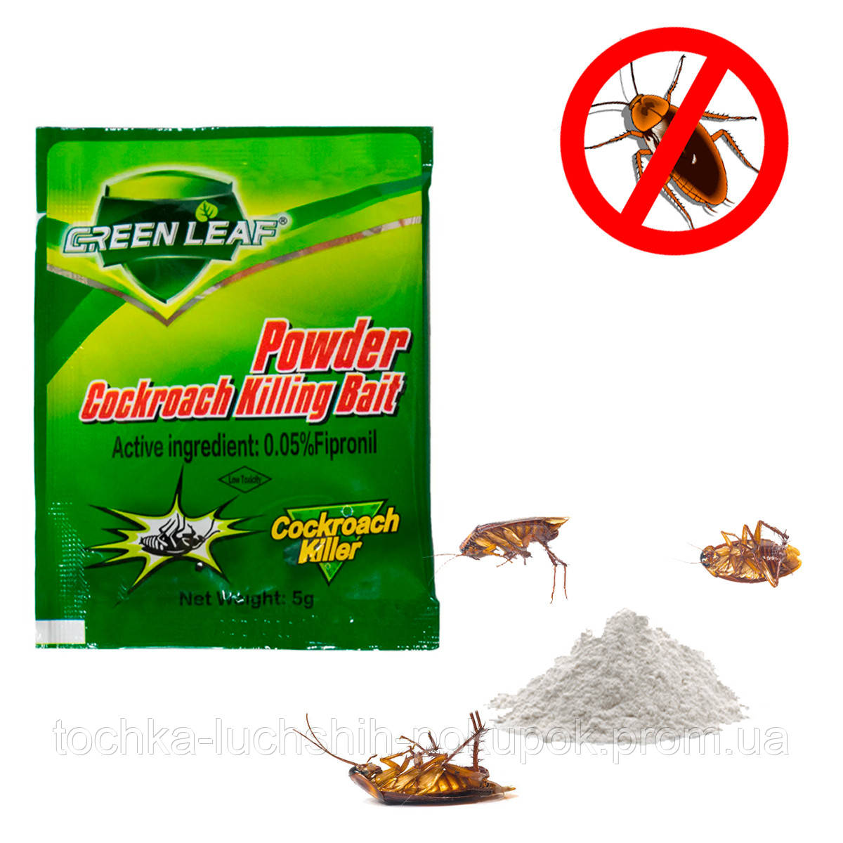 Эффективное средство от тараканов Green Leaf Powder Cockroach Killer порошок от тараканов в квартире (TL) - фото 1 - id-p1614179239