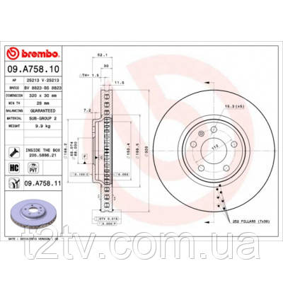 Тормозной диск Brembo 09.A758.11