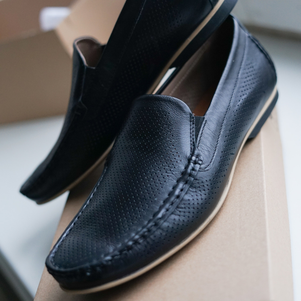 Чорне взуття мокасини Kadar 44 розмір, фото 1