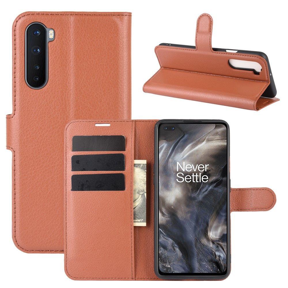 Чохол-книжка Litchie Wallet для OnePlus Nord Brown, фото 1