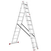 Лестница алюминиевая 3-х секционная универсальная раскладная 3x11 ступ. 6.7м INTERTOOL LT-0311