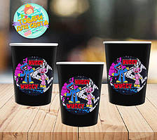 Стаканчики паперові з круглою наклейкою "Хаггі Ваггі" (поштучно) одноразові