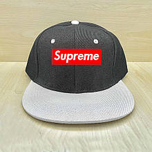 Кепка сніпбек Суприм (Supreme) чоловіча на кожен день, чорна