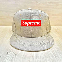 Кепка сніпбек Суприм (Supreme) чоловіча на кожен день, бежева