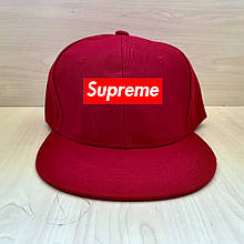Кепка сніпбек Суприм (Supreme) чоловіча на кожен день, червона