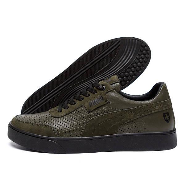 Мужские кожаные летние кроссовки, перфорация, фото 1