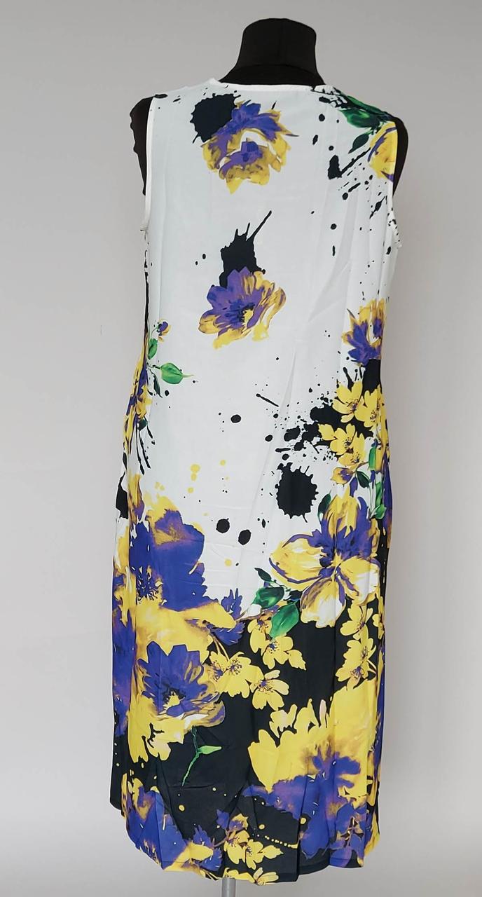 Длинное летнее платье «Natalia» без рукавов из натуральной ткани (50-58 р) - фото 2 - id-p1614262070