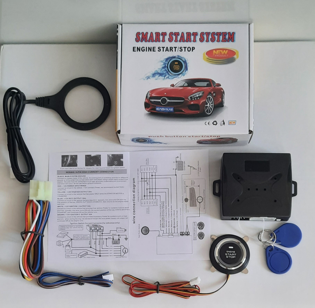 Кнопка старт стоп з іммобілайзером Push Start system 12v