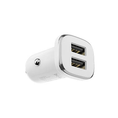 Автомобільний зарядний пристрій BOROFONE BZ12 2.4A 2USB lightning (білий), фото 3