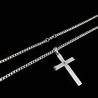 Підвіска кулон з хрестиком на шию ланцюжок Хрест від українського виробника з нержавіючої сталі на подарунок