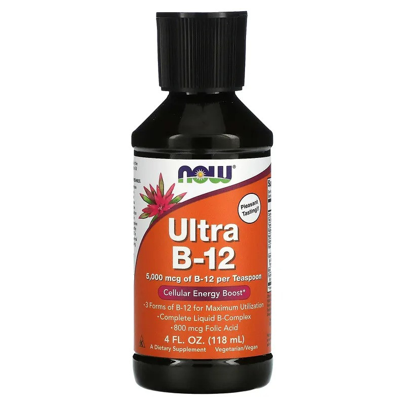Рідкий вітамін В12 + вітаміни групи B NOW Foods "Ultra B-12", 5000 мкг (118 мл)