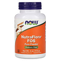 Фруктоолигосахариды NOW Foods "NutraFlora FOS Pure Powder" натуральная клетчатка, чистый порошок (113 г)