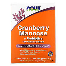 D-манноза з журавлиною та пробіотиками NOW Foods "Cranberry Mannose + Probiotics" (24 пакетики по 6 г)