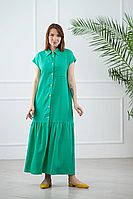 Платье женское льняное миди зеленое Modna KAZKA MKAZ6252-1