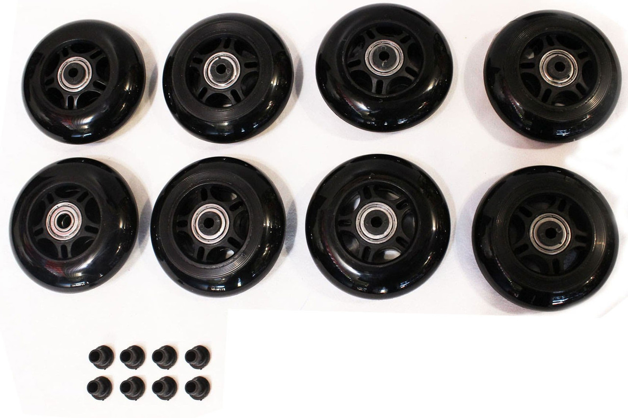 Набір комплекту коліс для роликів 72 мм (8шт.) з підшипником (чорні)