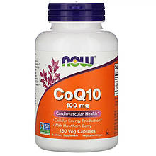 Коензим Q10 з глодушником NOW Foods "CoQ10" підтримка серцево-судинної системи, 100 мг (180 капсул)