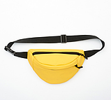 Сумка бананка жовта жіноча містка з еко-шкіри, фото 4