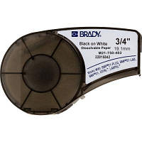 Лента для принтера этикеток Brady растворяющиеся, лента 19.05mm/6.4m, черный на белом (M21-750-403)