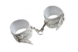 Окови Leather Double Fix Leg Cuffs, White