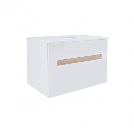 Тумба підвісна Qtap Virgo 700х476х469 White/Whitish oak зі стільницею QT1879TPА701WWO, фото 2