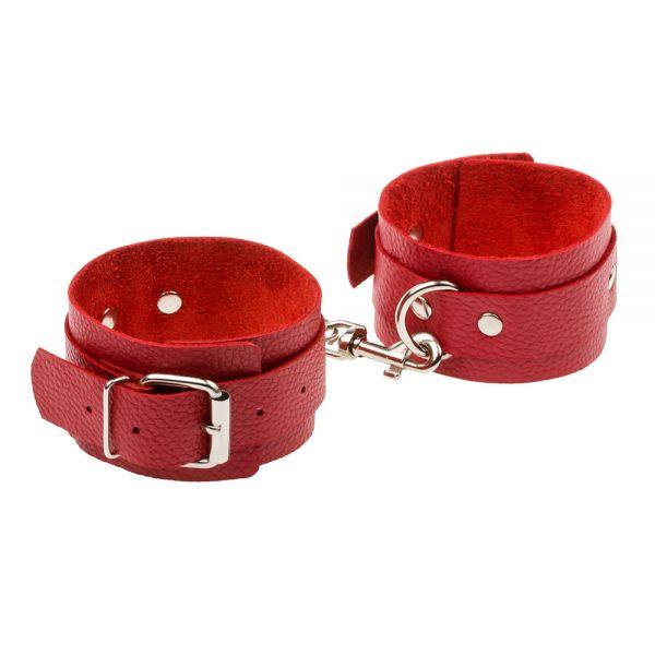 Окови Leather Standart Leg Cuffs, Red, фото 1