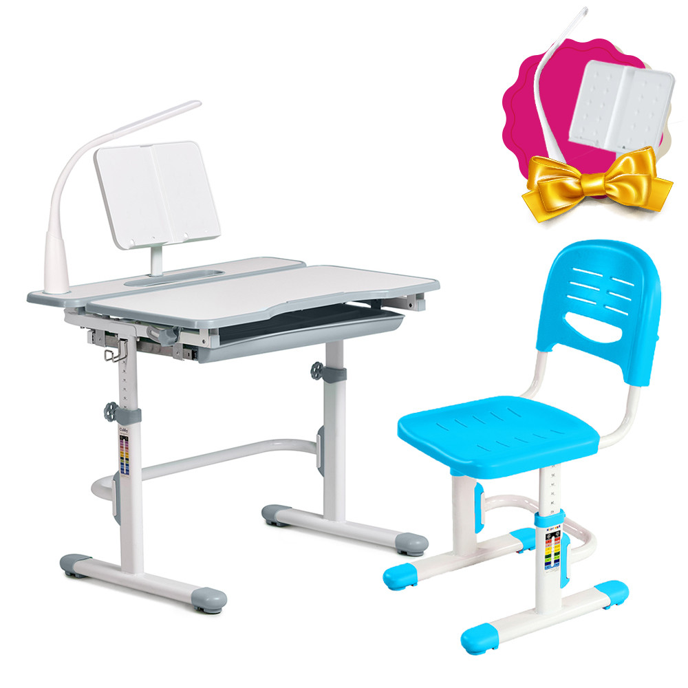 Комплект парта Cubby Fressia Grey + дитячий стілець FunDesk SST3 Blue