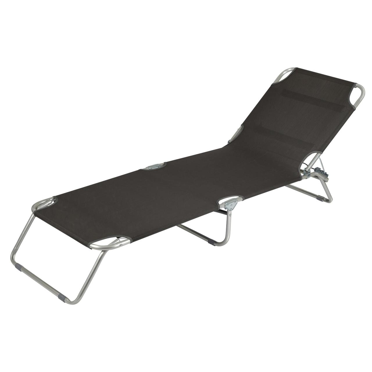 Розкладачка-шезлонг похідна 3 позиції спинки Bo-Camp Sun Lounger 3 Positions Anthracite Нідерланди, фото 1