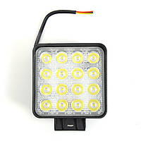 LED фара світлодіодна Квадрат 48W (3W*16) 10-30V 118*128*60mm Страбоскоп окремий провід (29-48Дальний/Spot)